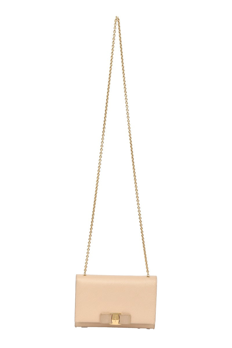 Salvatore Ferragamo Vara Bow Nude Sling Bag