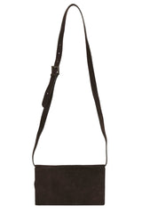 Fendi Green Acrylic Suede Logo Crossbody Bag