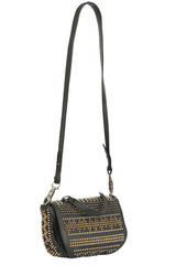 Christian Louboutin Panettone Spiked Chevron Black Crossbody Bag