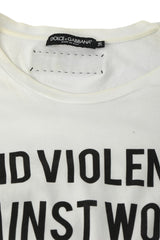Dolce & Gabbana Size M White Heart Statement Graphic T-Shirt