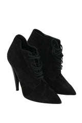 Saint Laurent EU 38.5 Suede Lace Up Boots