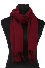 Yves Saint Laurent 100% Wool Maroon Muffler