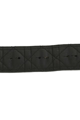 Christian Dior 85 Cm/34 Inches Black Leather Quilted Leather Logo Belt