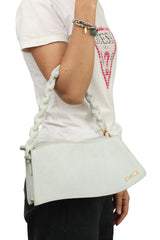 Jacquemus Powder Blue Le Sac Vague Leather Shoulder Bag