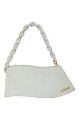 Jacquemus Powder Blue Le Sac Vague Leather Shoulder Bag