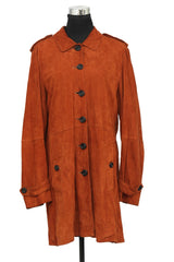 Burberry Size L Suede Orange Long Coat