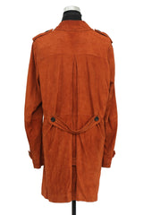 Burberry Size L Suede Orange Long Coat