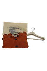 Burberry Size L Suede Orange Long Coat