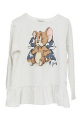 Monnalisa White Jerry Frilly Top