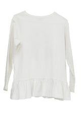 Monnalisa White Jerry Frilly Top