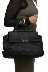 Salvatore Sofia Black Leather Medium Hand Bag