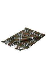Burberry London Vintage Khaki Green Check Plaid Scarf