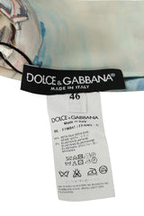 Dolce And Gabbana Size 46 Italian Theme Silk Top