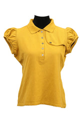 Burberry Size L Mustard Yellow Polo T-Shirt