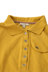 Burberry Size L Mustard Yellow Polo T-Shirt