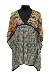 Missoni Size 38 Multicolor Crochet Knit Kaftan Tunic Top