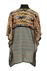 Missoni Size 38 Multicolor Crochet Knit Kaftan Tunic Top