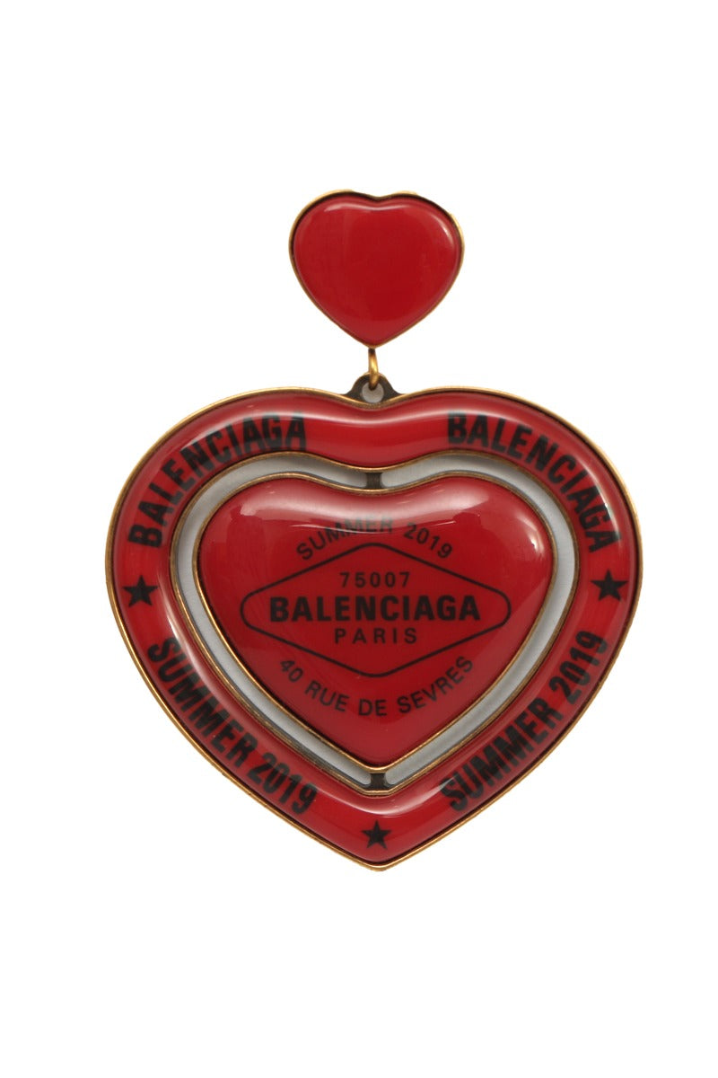 Balenciaga Red Heart Summer 2019 Casino Red Heart Earring