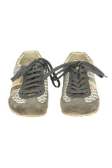 Dolce & Gabbana Size 8 Gray Monogram Stripped Low Top Sneaker