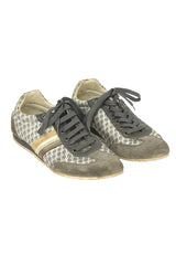 Dolce & Gabbana Size 8 Gray Monogram Stripped Low Top Sneaker