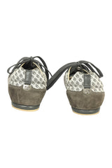 Dolce & Gabbana Size 8 Gray Monogram Stripped Low Top Sneaker