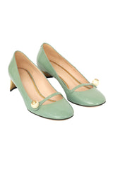 Gucci EU 35.5 Arielle Green Heeled Mary Janes
