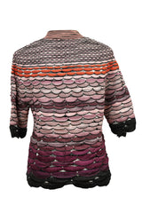 Missoni Size 42 Pink Chevron Pattern Cardigan Set