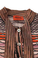 Missoni Size 42 Pink Chevron Pattern Cardigan Set