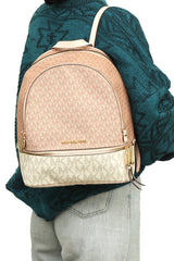 Michael Kors New Rhea Zip Up Pink Monogram Backpack