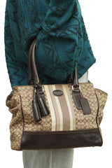 Coach Brown Monogram Top Handle Bag