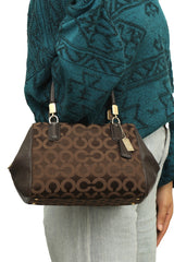 Coach Brown C Logo Monogram Small Top Handle Bag