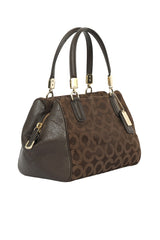 Coach Brown C Logo Monogram Small Top Handle Bag