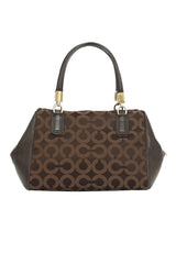 Coach Brown C Logo Monogram Small Top Handle Bag