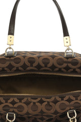 Coach Brown C Logo Monogram Small Top Handle Bag