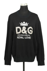 Dolce & Gabbana Size M Royal Love Sequins Embellished Black Sweatshirt
