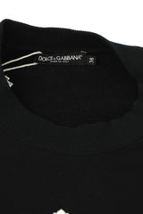Dolce & Gabbana Size M Royal Love Sequins Embellished Black Sweatshirt