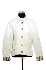 Burberry Size L White Quillted Jacket