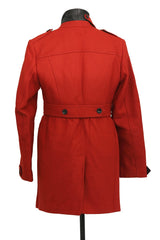 Burberry Size M-L Brit Woolen Long Orange Rust Coat