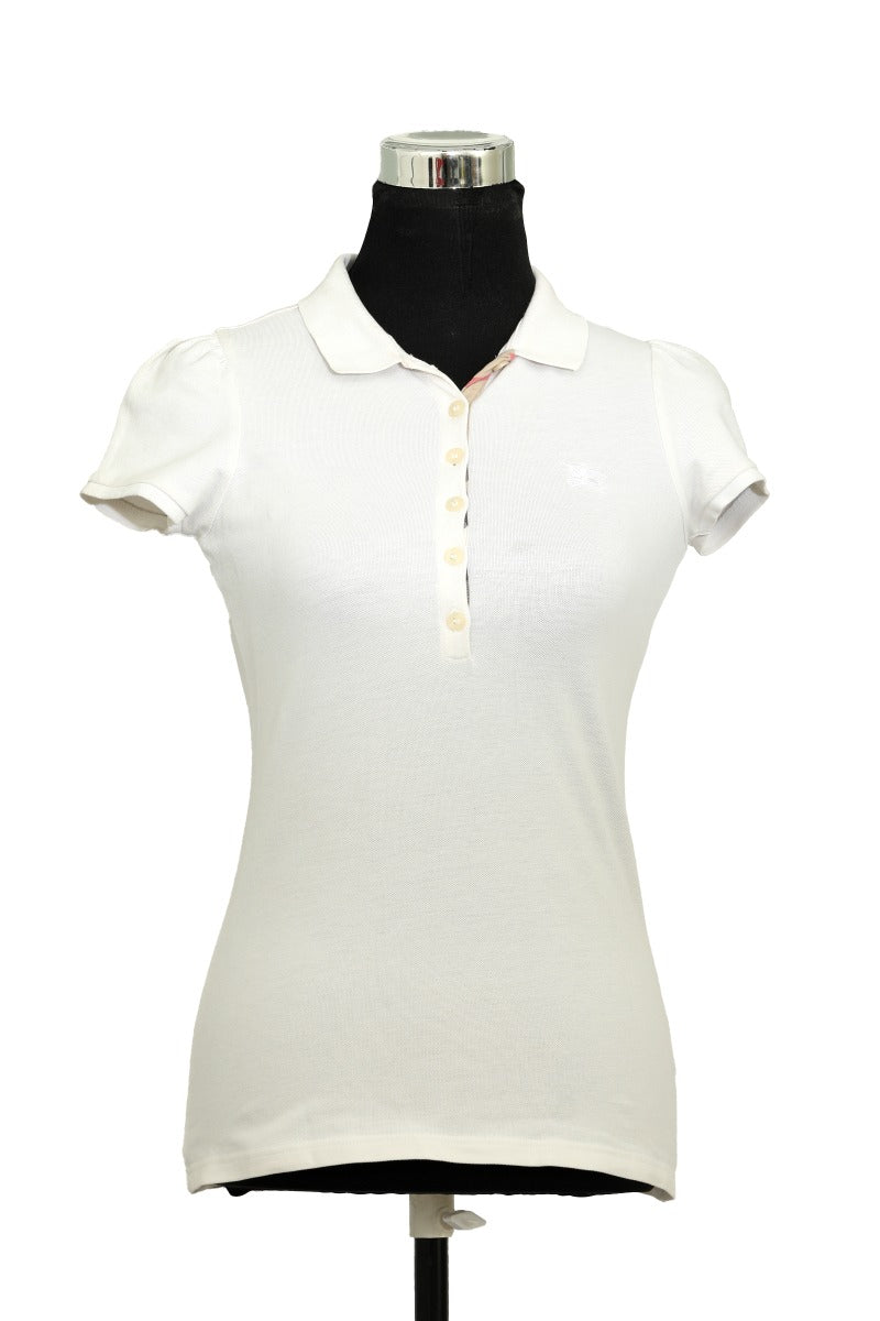 Burberry Size Xs White Polo T Shirt