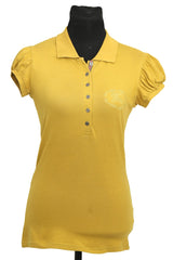 Burberry Size Xs Mustard Yellow Polo T Shirt