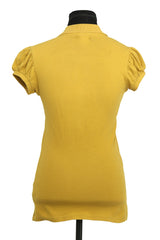 Burberry Size Xs Mustard Yellow Polo T Shirt