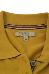 Burberry Size Xs Mustard Yellow Polo T Shirt