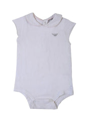 Armani Junior White Logo Onesie