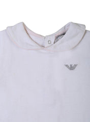 Armani Junior White Logo Onesie
