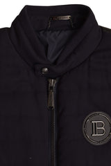 Balmain Paneled Blue Jacket