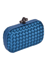 Bottega Veneta Blue Knotsatin Clutch