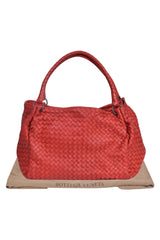 Bottega Veneta Parachute Intrecciato Nappa Red Handbag