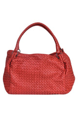 Bottega Veneta Parachute Intrecciato Nappa Red Handbag