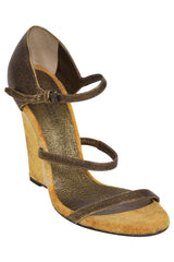 Bottega Veneta Velvet Wrap Wedge Sandals