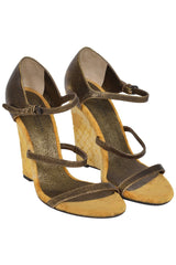 Bottega Veneta Velvet Wrap Wedge Sandals